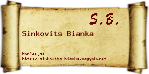 Sinkovits Bianka névjegykártya